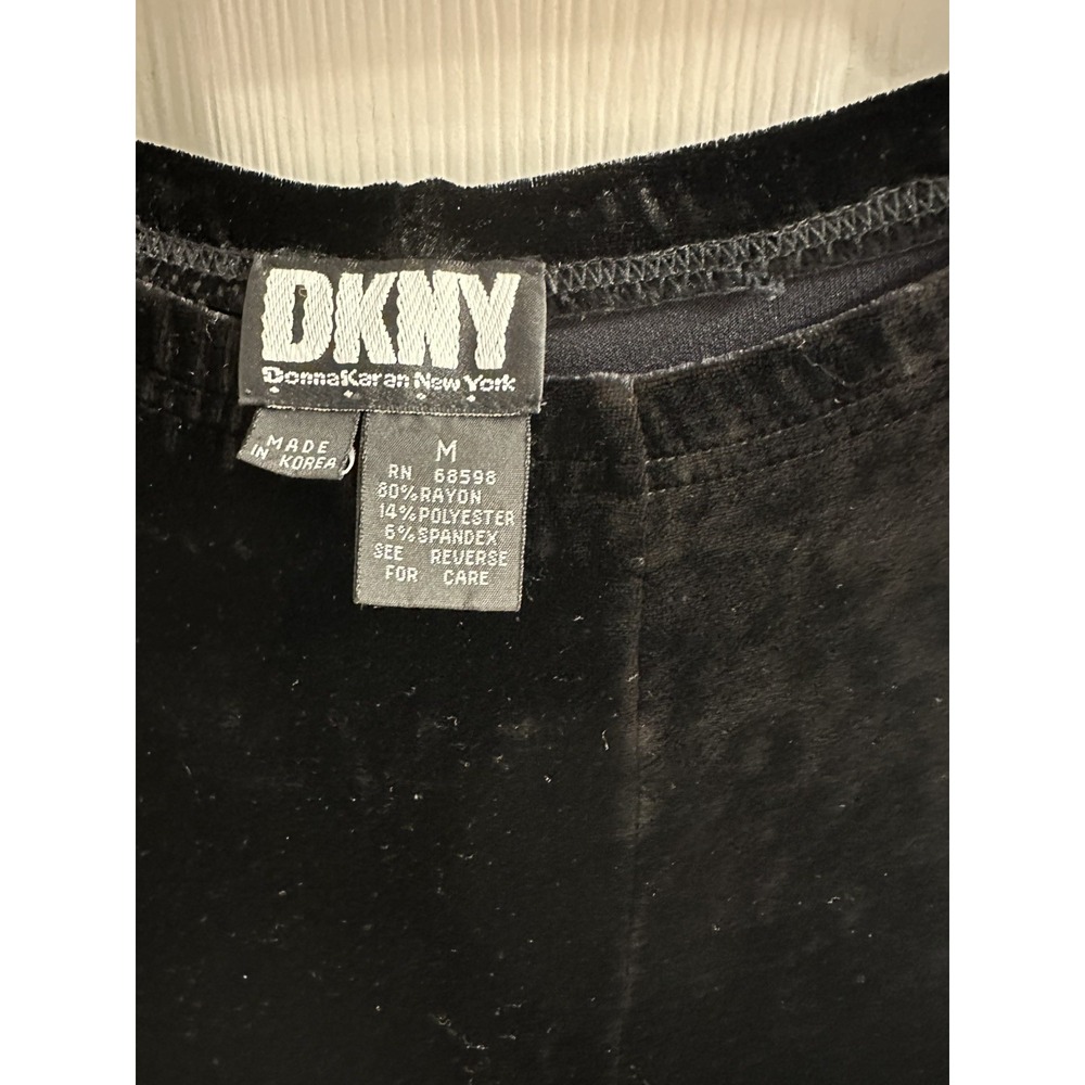 Vintage DKNY NWT black velvet flare trousers Womens size Med - Picture 2 of 5